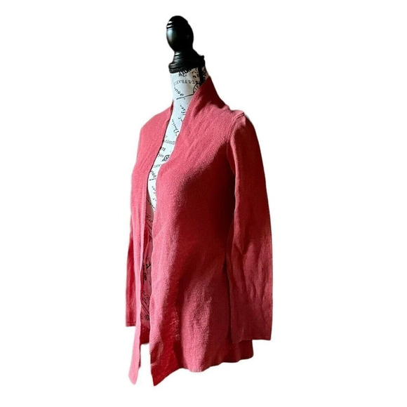 J. McLaughlin Womens Orange Linen Blend Shawl Collar Open Cardigan - S Classic - Picture 2 of 9